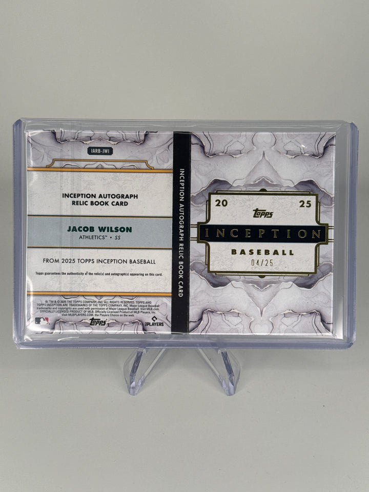 Jacob Wilson 2025 Topps Inception Rookie Patch Auto Booklet, 04/25