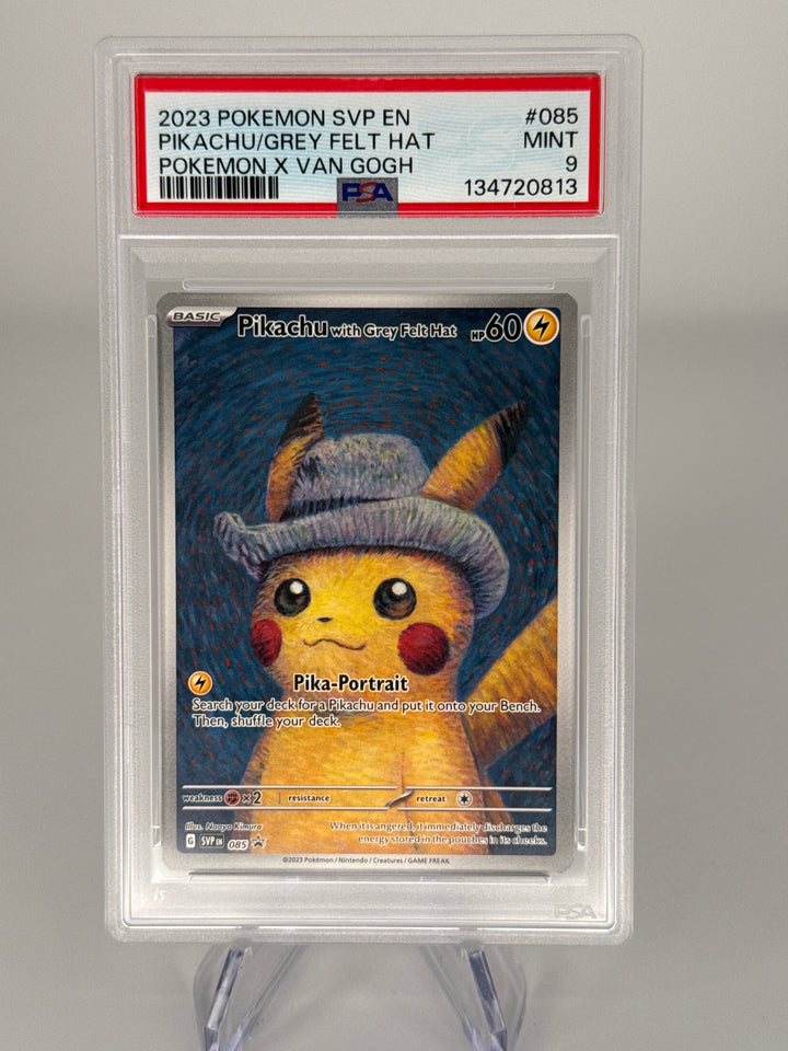 Pokemon TCG 2023 Pikachu with Grey Felt Hat Van Gogh, 085, PSA 9 Mint