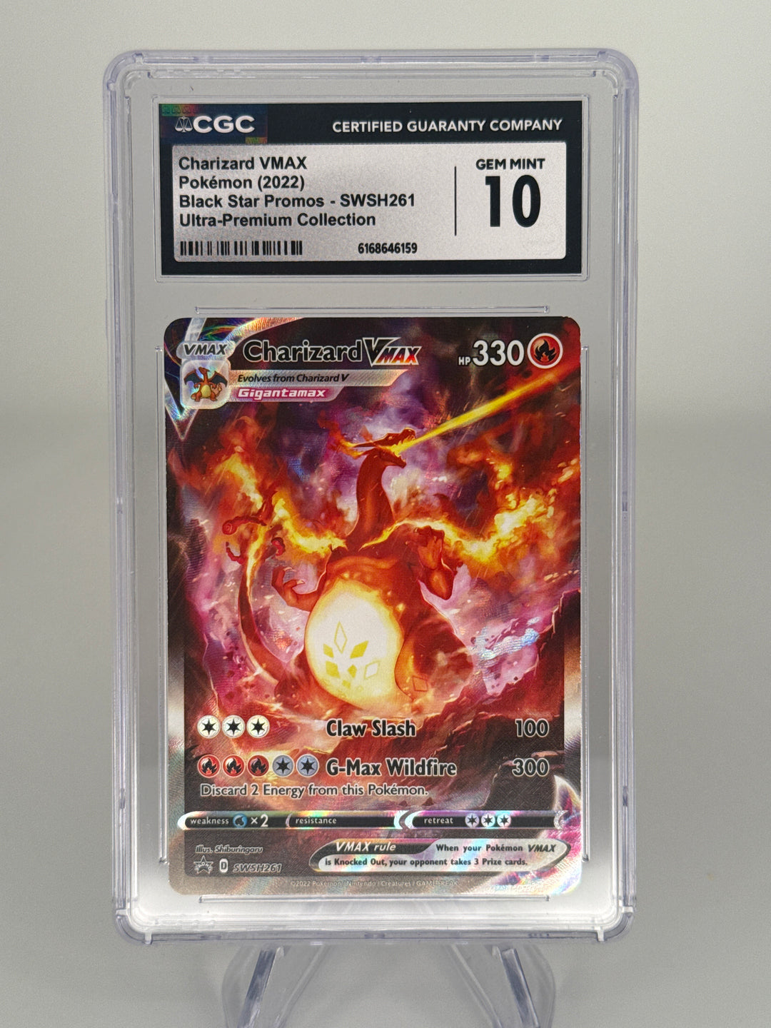 Pokemon TCG 2022 Charizard VMax Black Star Promo Ultra Premium Holo, SWSH261, CGC 10 Gem Mint