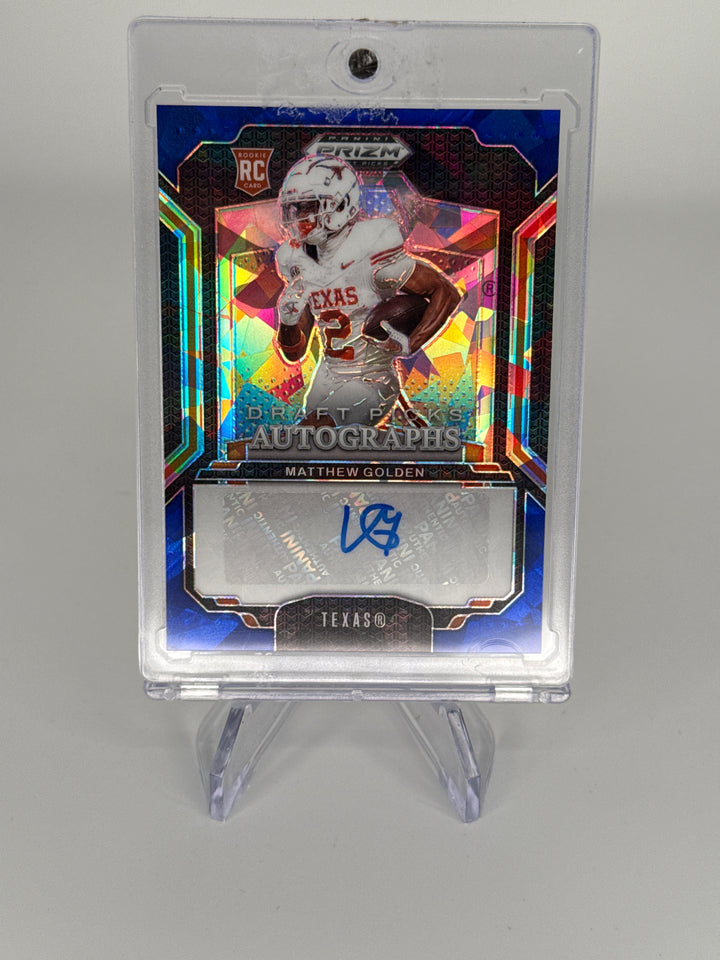 Matthew Golden 2025 Panini Prizm Draft Picks Blue Ice Rookie Auto, 32/45