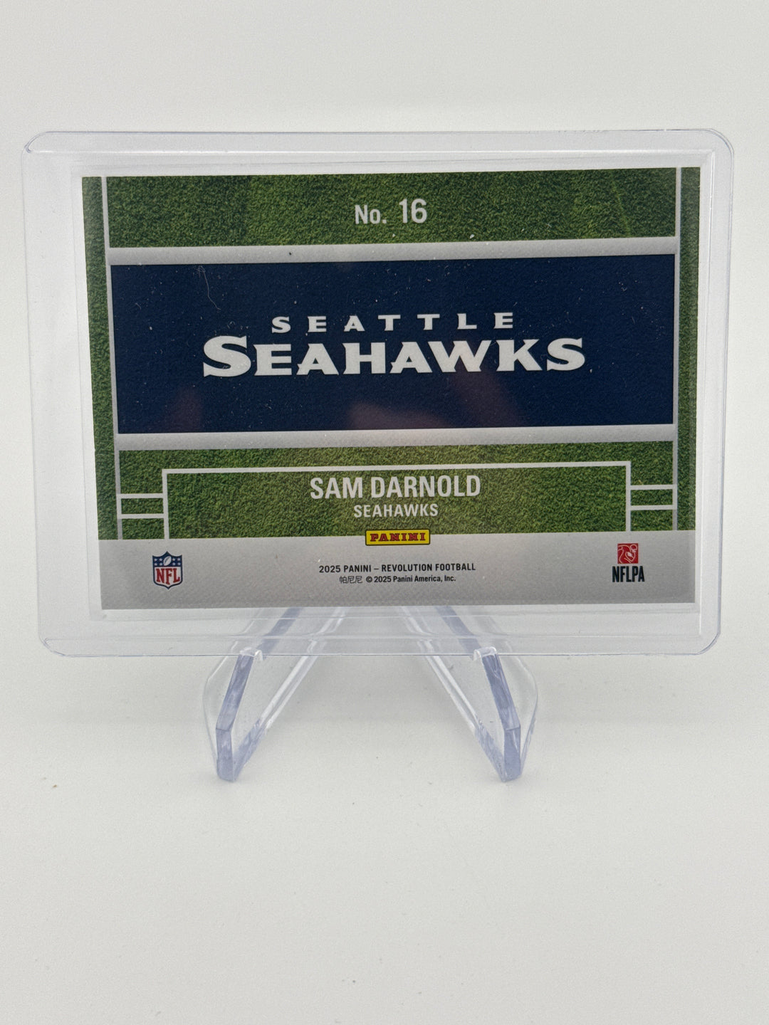 Sam Darnold 2025 Panini Revolution Prime Time SSP Case Hit