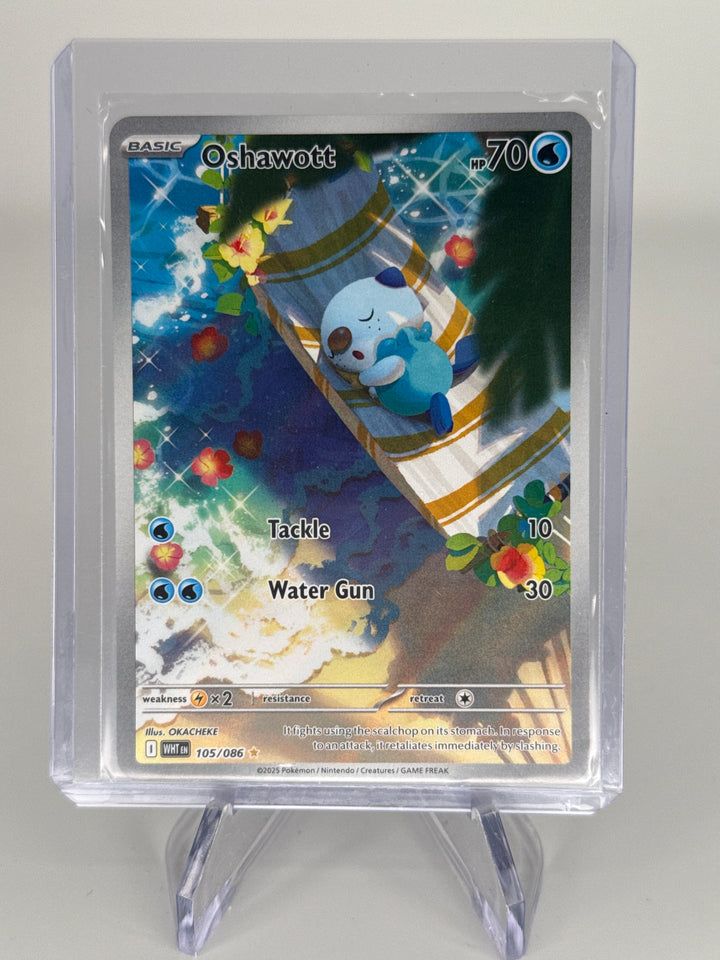 Pokemon TCG 2025 Oshawott White Flare Full Art Special Illustration Rare, 105/086