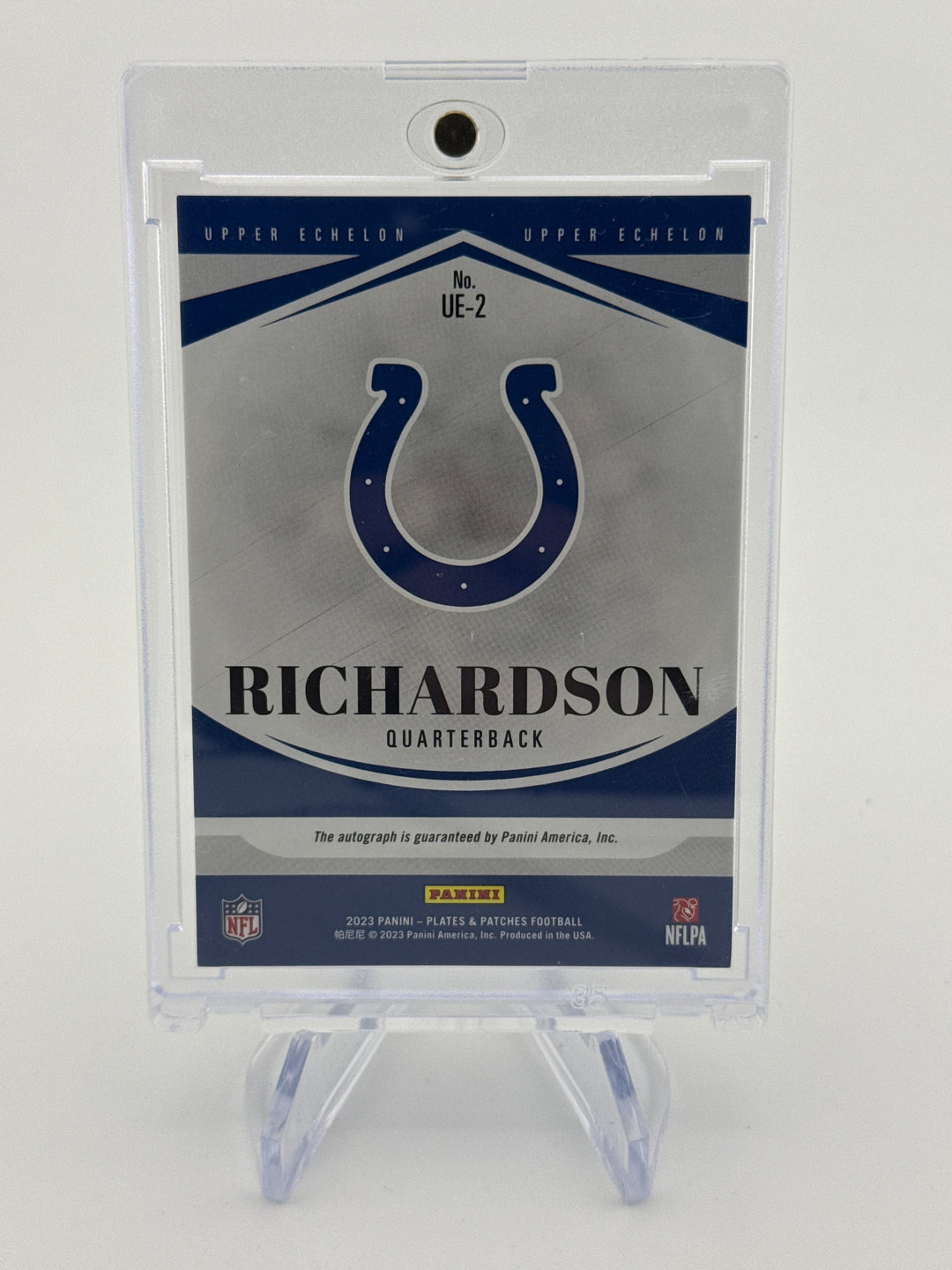 Anthony Richardson 2023 Panini Plates & Patches Rookie Auto, 39/75