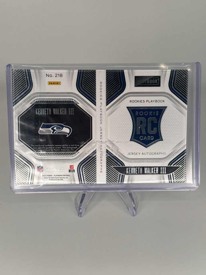 Kenneth Walker 2022 Panini Origins Rookie Patch Auto Booklet, 101/299