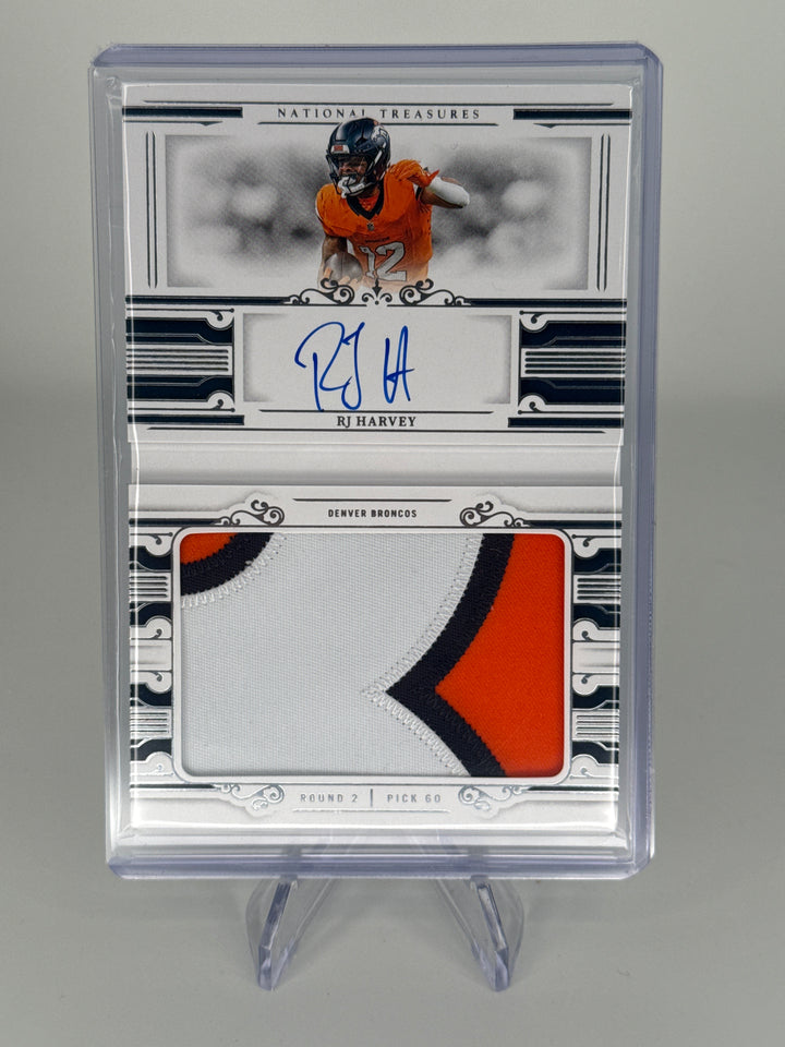 RJ Harvey 2025 Panini National Treasures Rookie Jumbo Prime Signatures Booklet, 15/99