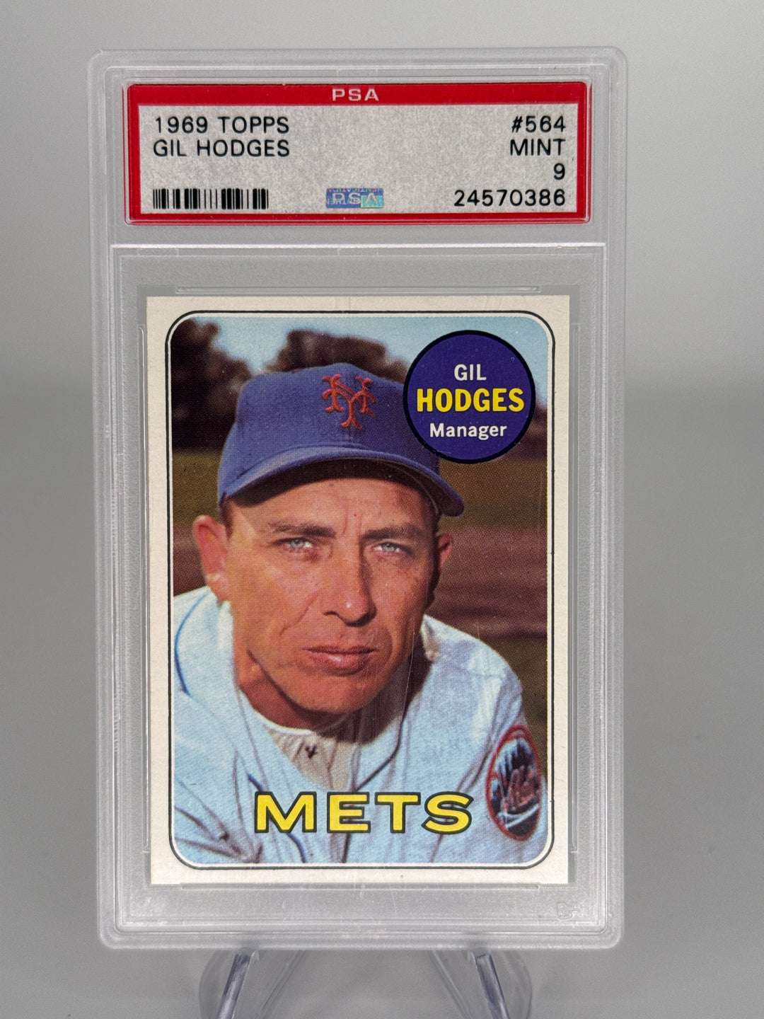 Gil Hodges 1969 Topps, PSA 9 Mint