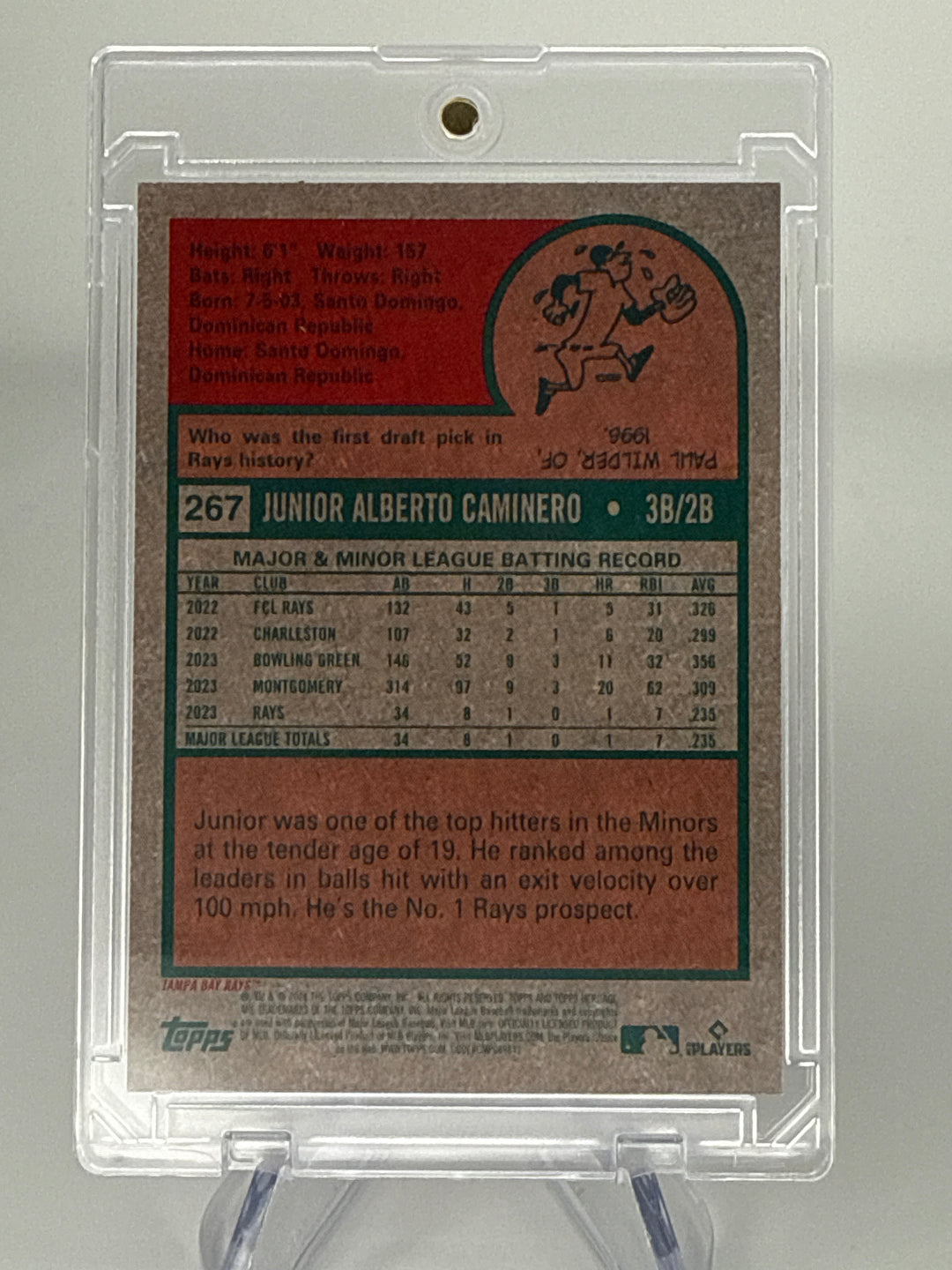 Junior Caminero 2024 Topps Heritage Chrome High Number Rookie, 624/699