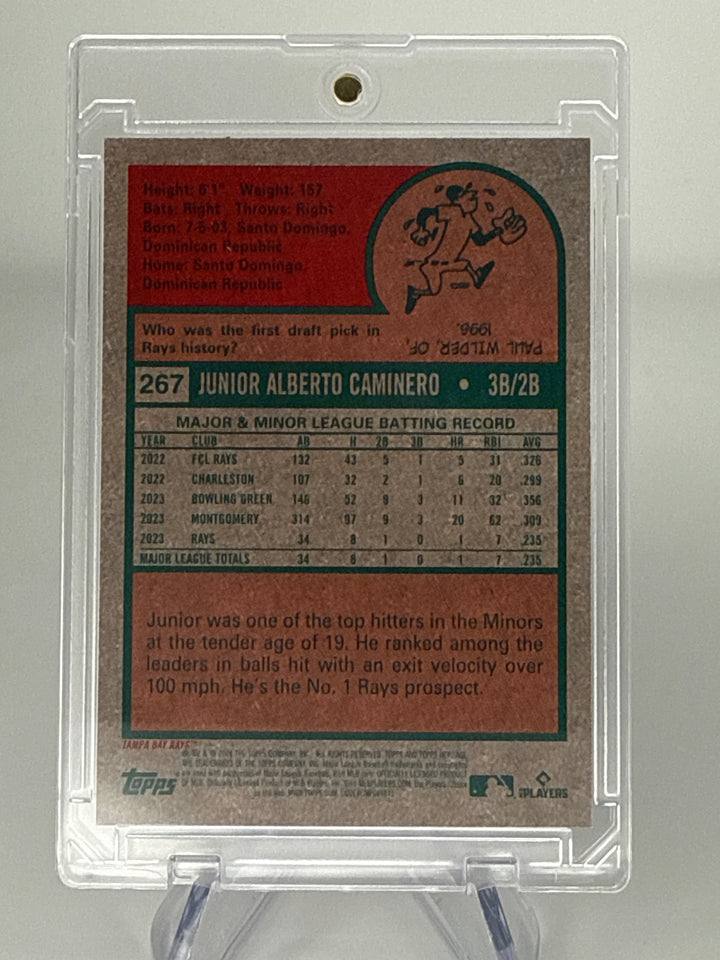 Junior Caminero 2024 Topps Heritage Chrome High Number Rookie, 624/699