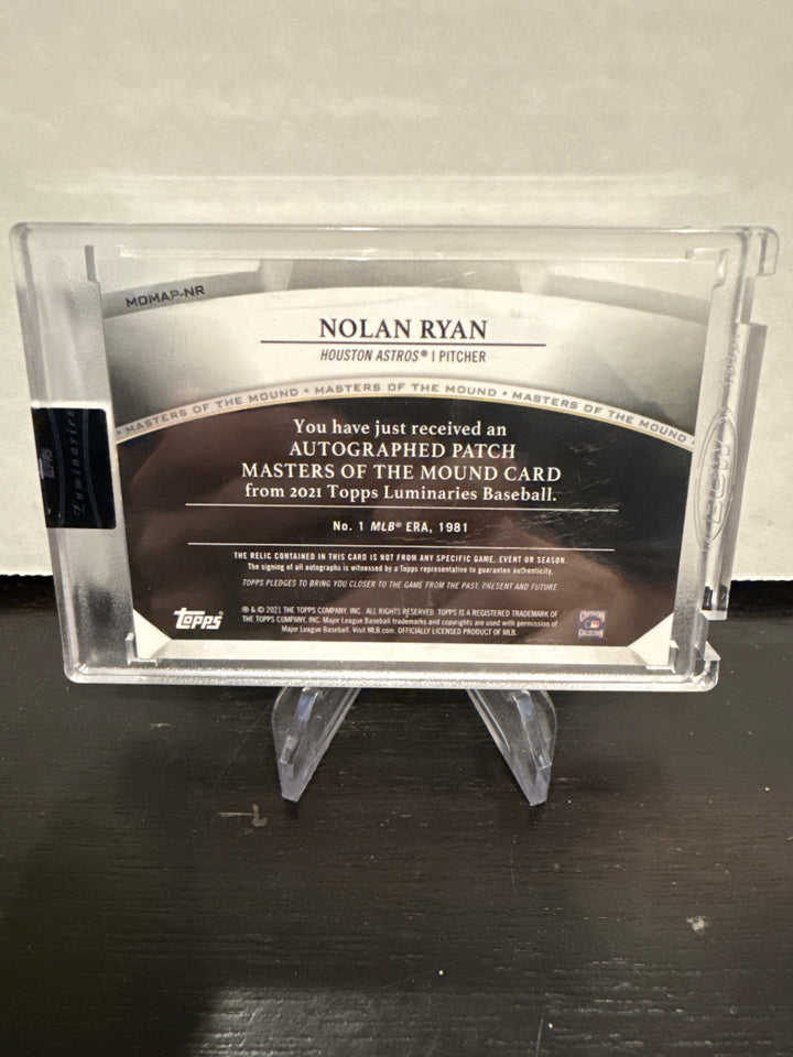 Nolan Ryan 2021 Topps Luminaries Masters of the Mound Auto Relic, 12/15