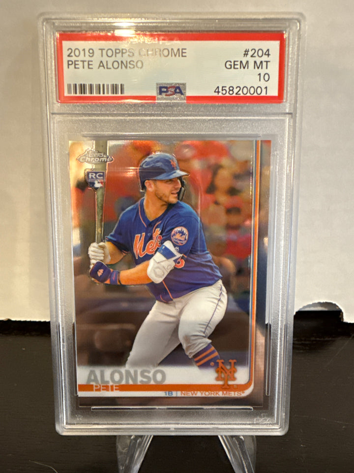 Pete Alonso 2019 Topps Chrome Rookie Card, PSA 10 Gem Mint