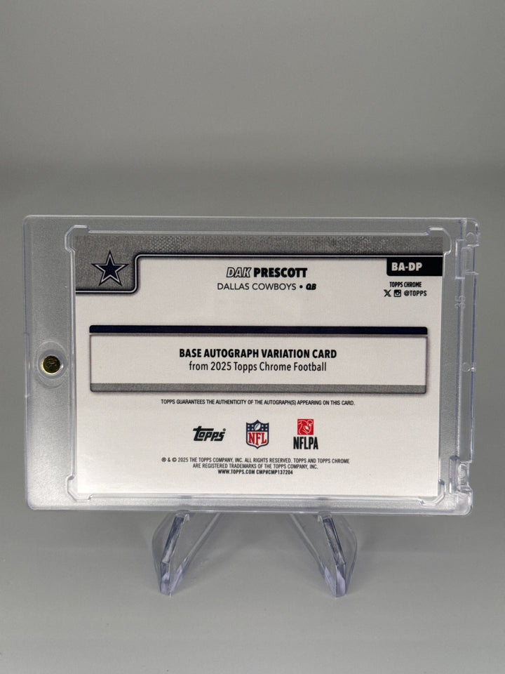 Dak Prescott 2025 Topps Chrome Black Refractor Auto, 06/10