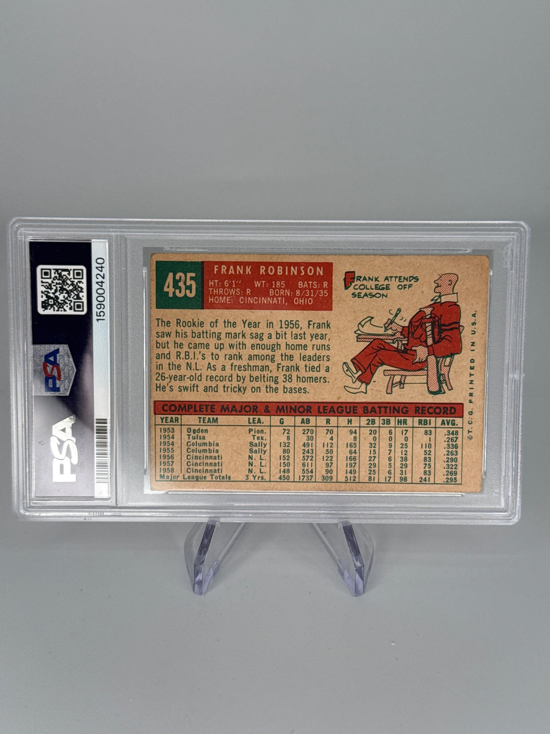 Frank Robinson 1959 Topps, PSA 2.5