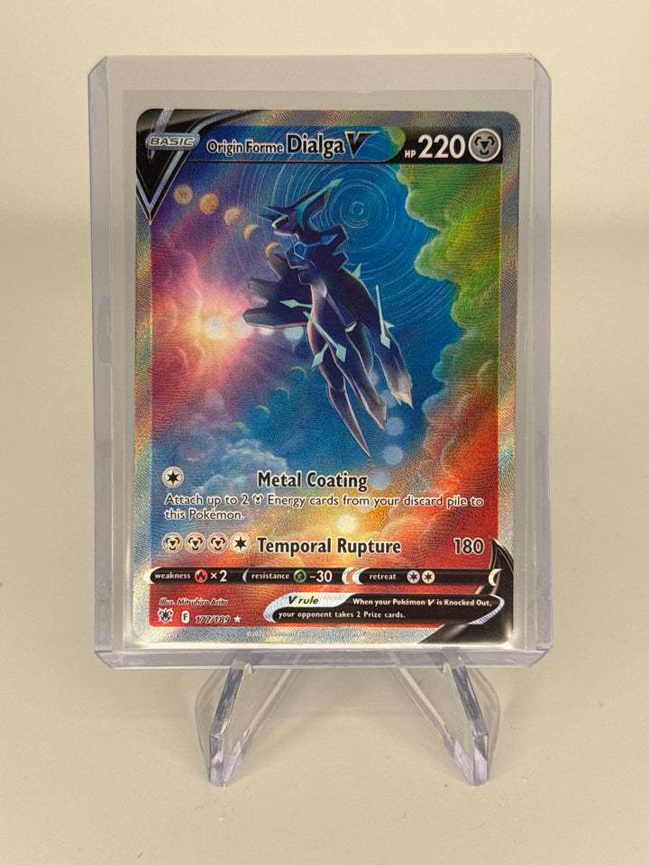 Pokémon TCG 2022 Origin Forme Dialga V Sword & Shield Full Art Rainbow Holofoil, 177/189