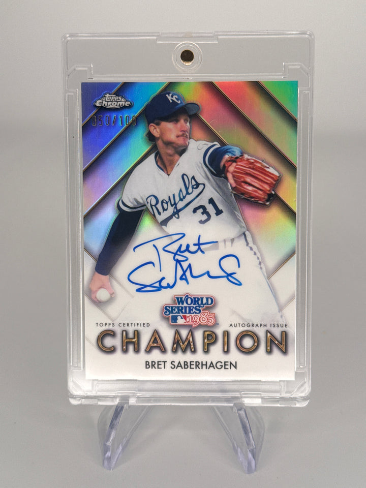 Bret Saberhagen 2026 Topps Chrome World Series Champion Auto, 050/100