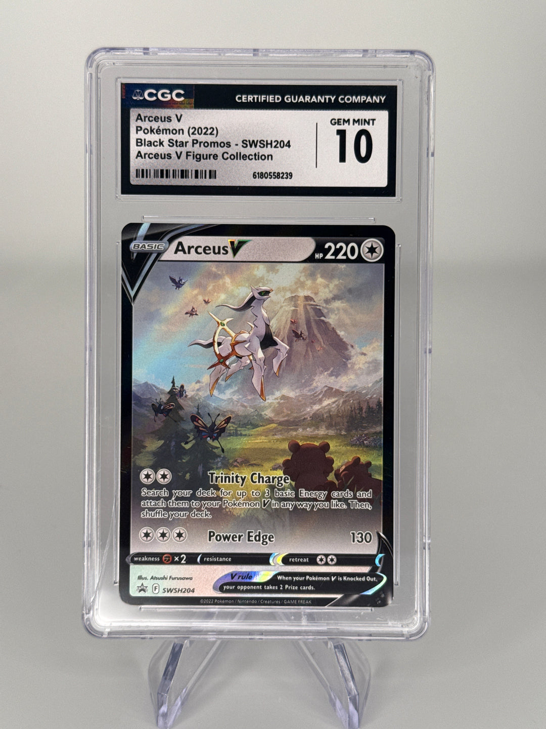 Pokemon TCG 2022 Arceus V Arceus V Figure Collection, SWSH204, CGC 10 Gem Mint