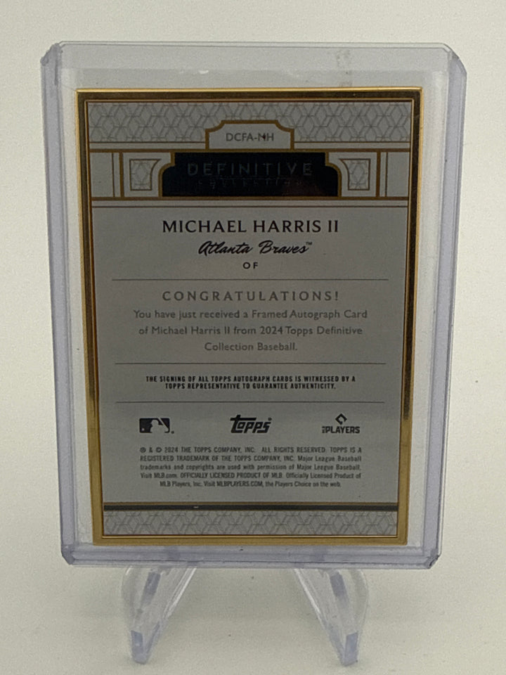 Michael Harris 2024 Topps Definitive Collection Gold Frame Auto, 09/10