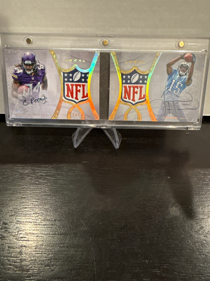 Cordarrelle Patterson/Justin Hunter 2013 Topps 5 Star Dual Autograph Shield Booklet, 1/1