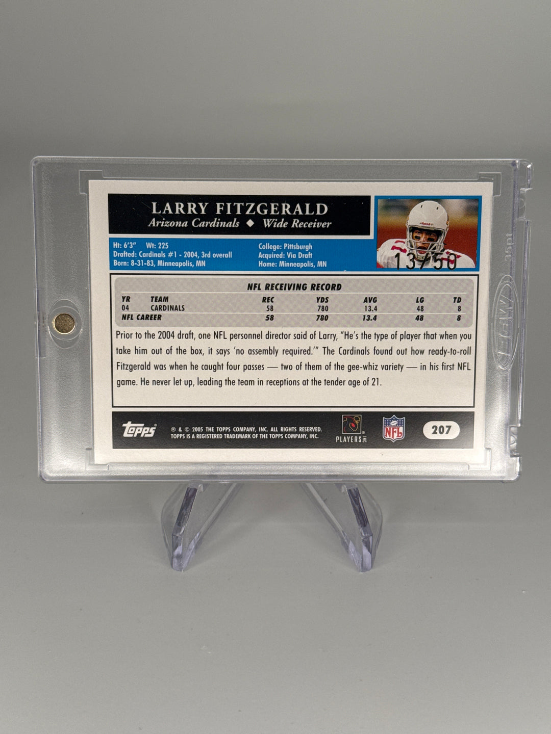 Larry Fitzgerald 2005 Topps 50th Anniversary Gold, 13/50