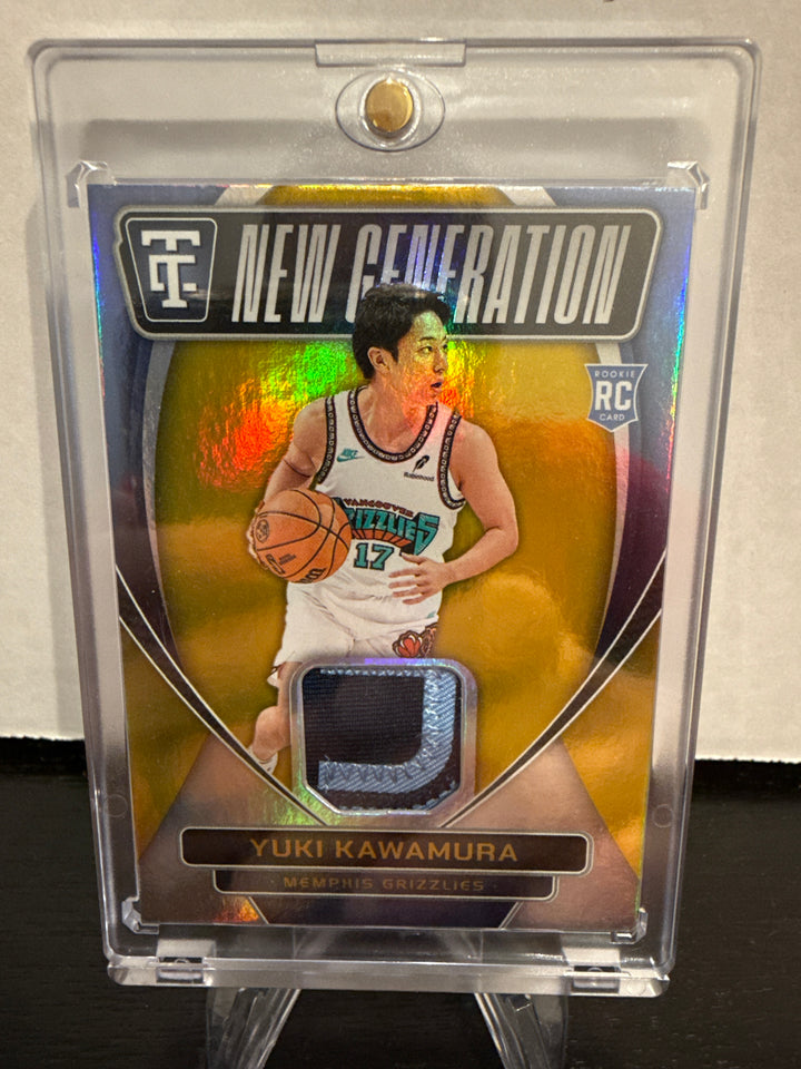 Yuki Kawamura 2024-2025 Panini Totally Certified New Generation Gold Rookie Relic, 02/10