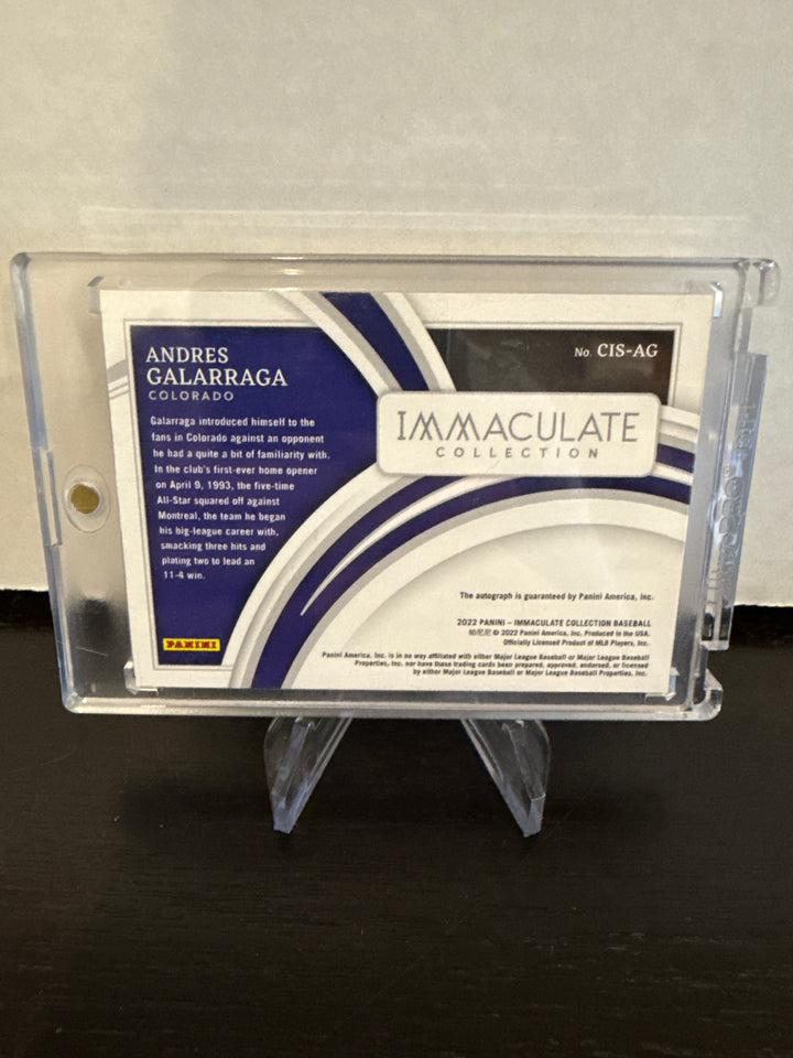 Andres Galarrage 2022 Panini Immaculate Auto, 23/25