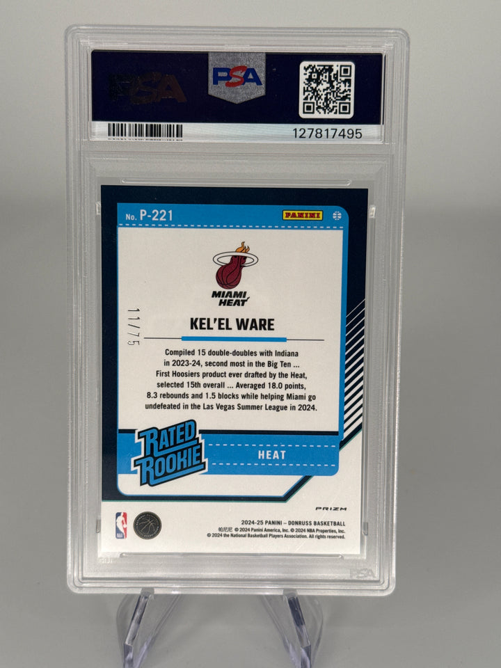 Kel'el Ware 2024 Panini Donruss Optic Rated Rookie Preview Orange Prizm, 11/75, PSA 9 Mint