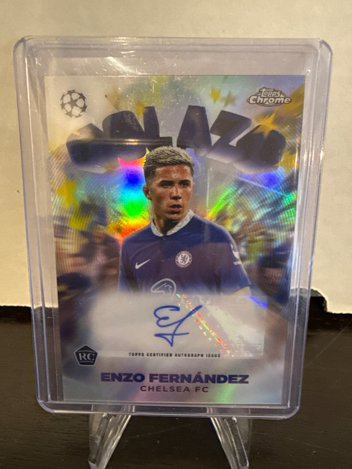 Enzo Fernandez 2023 Topps Chrome Golazo Auto, 17/99