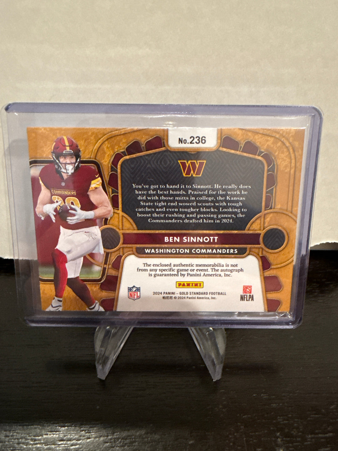 Ben Sinnott 2024 Panini Gold Standard Rookie Patch Auto, 05/24