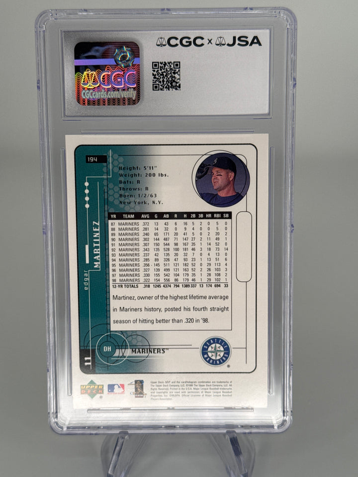 Edgar Martinez 1999 Upper Deck CGC/JSA Authentic Auto