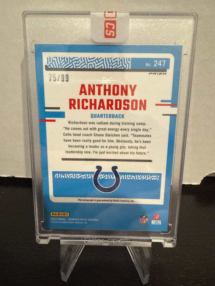Anthony Richardson 2023 Panini Donruss Optic Rated Rookie Auto, 75/99