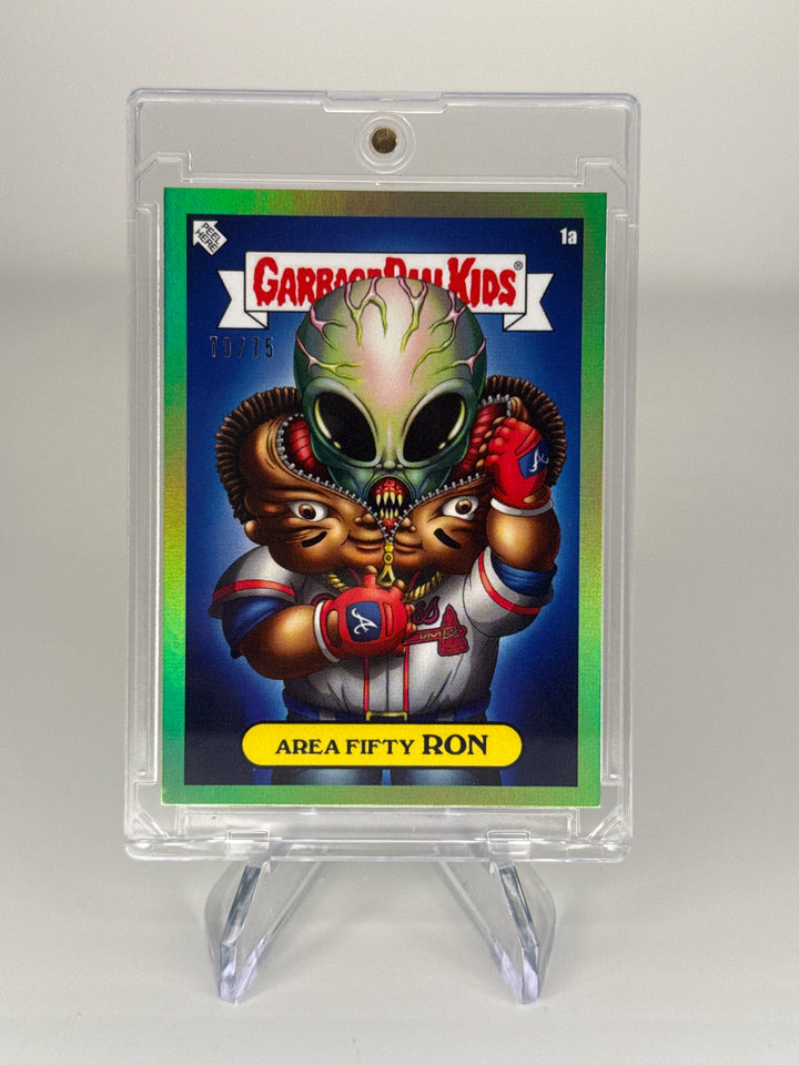 Ronald Acuna Jr. 2022 Topps X Garbage Pail Kids Area Fifty Ron Green Foil, 70/75