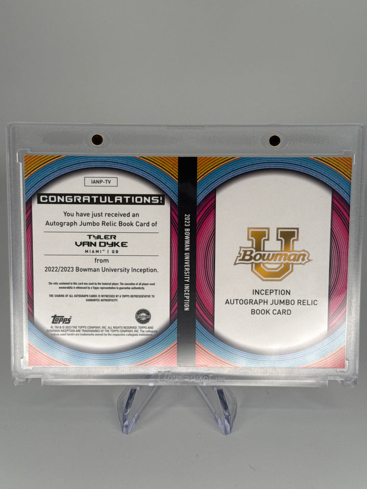 Tyler Van Dyke 2022 Bowman University Inception 1/1 Booklet