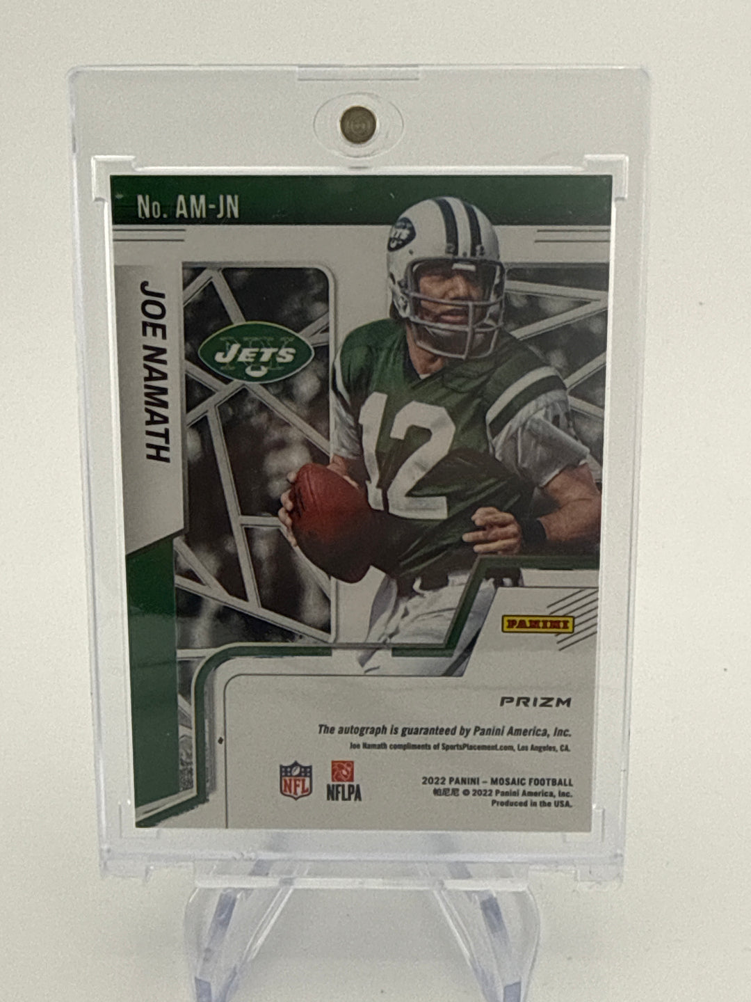 Joe Namath 2022 Panini Mosaic Silver Mosaic Auto