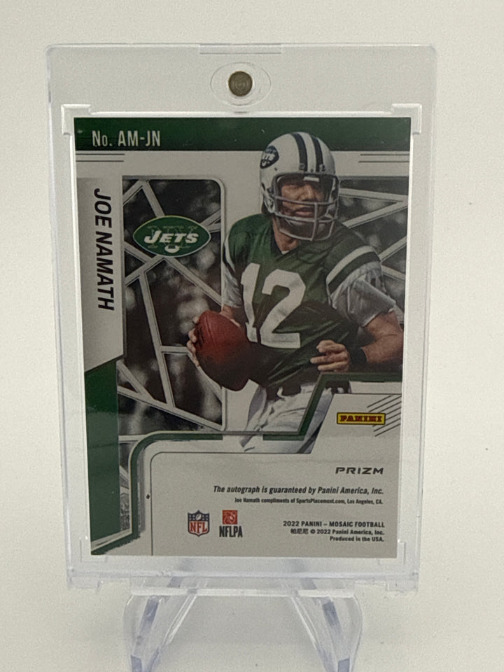 Joe Namath 2022 Panini Mosaic Silver Mosaic Auto