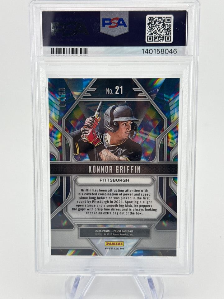Konnor Griffin 2025 Panini Prizm Prizmatic Gold Prizm Rookie, 06/10, PSA 10 Gem Mint