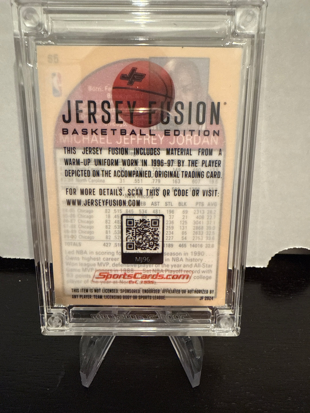 Michael Jordan 2024 Jersey Fusion Game Used Jersey Swatch