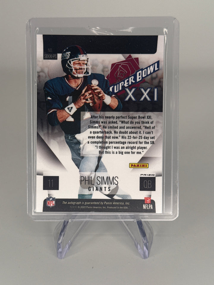 Phil Simms 2022 Panini Super Bowl Auto