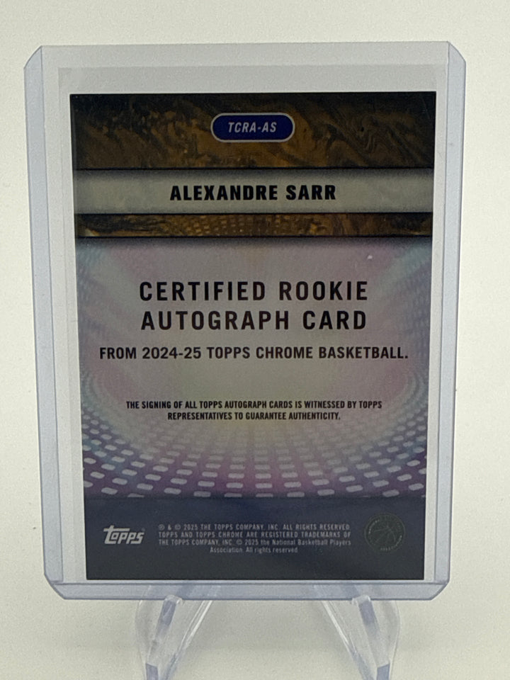 Alexandre Sarr 2025 Topps Chrome Certified Rookie Auto