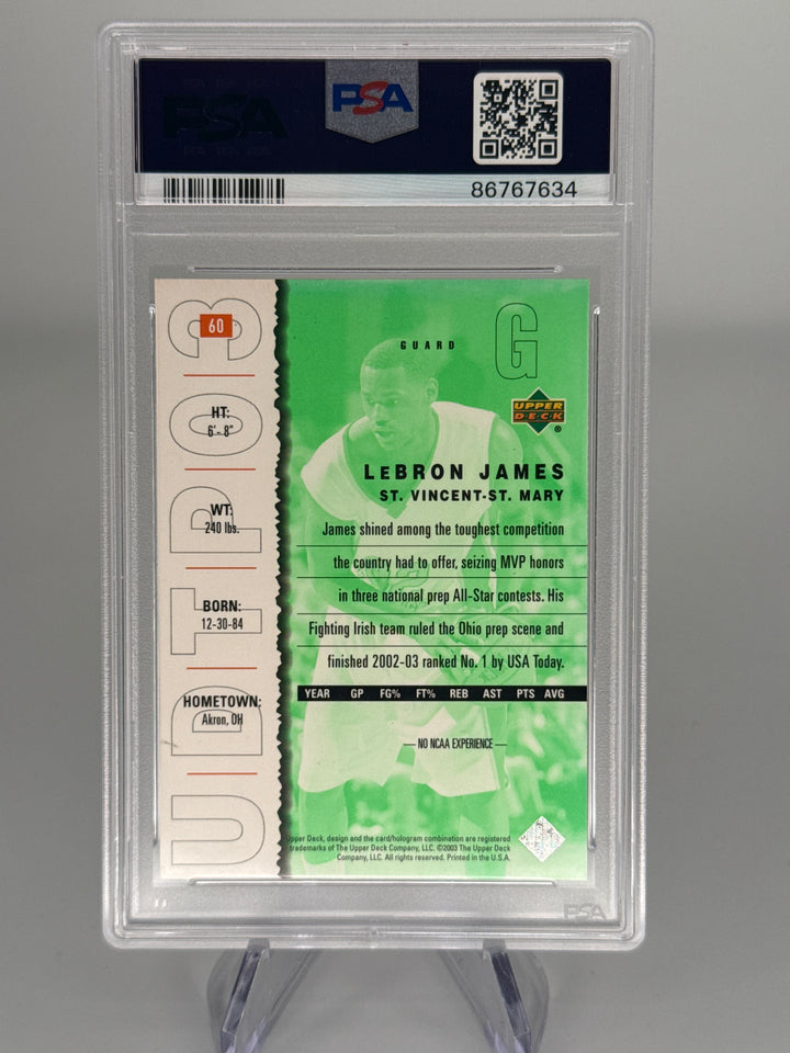 Lebron James 2003 Upper Deck Top Prospects, PSA 9 Mint