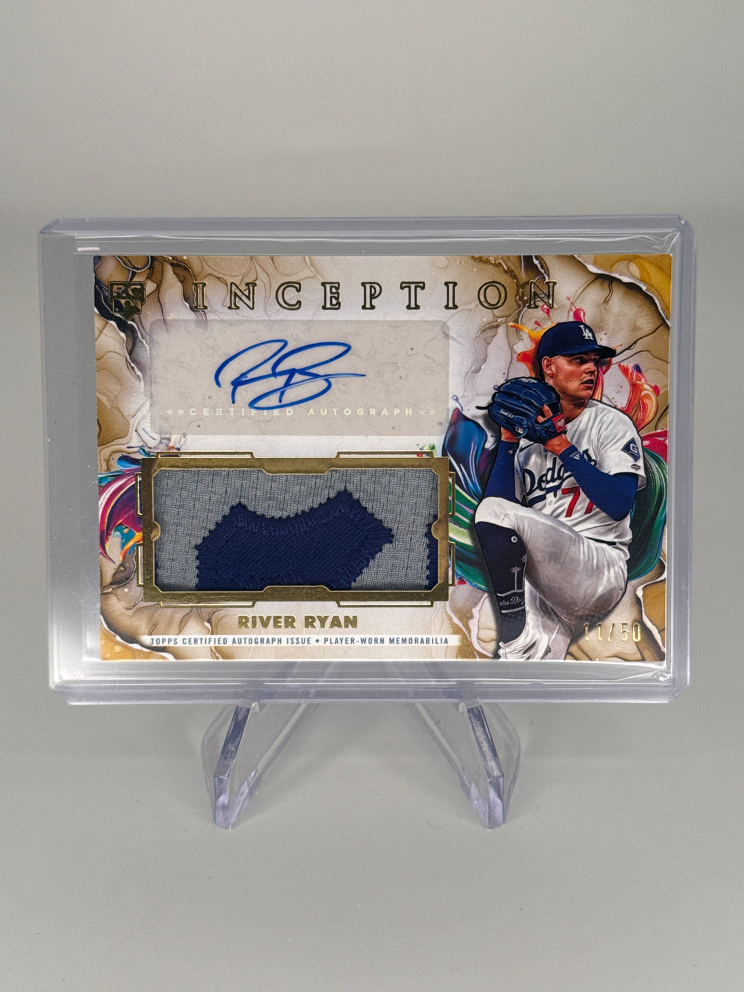 River Ryan 2025 Topps Inception Rookie Patch Auto Gold, 11/50