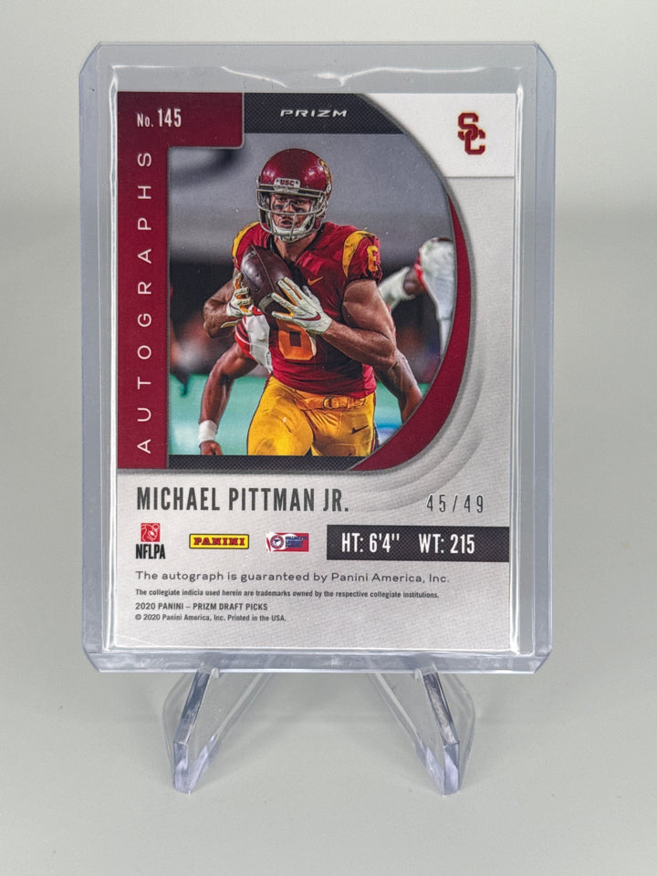 Michael Pittman Jr. 2020 Panini Prizm Draft Picks Rookie Auto, 45/49