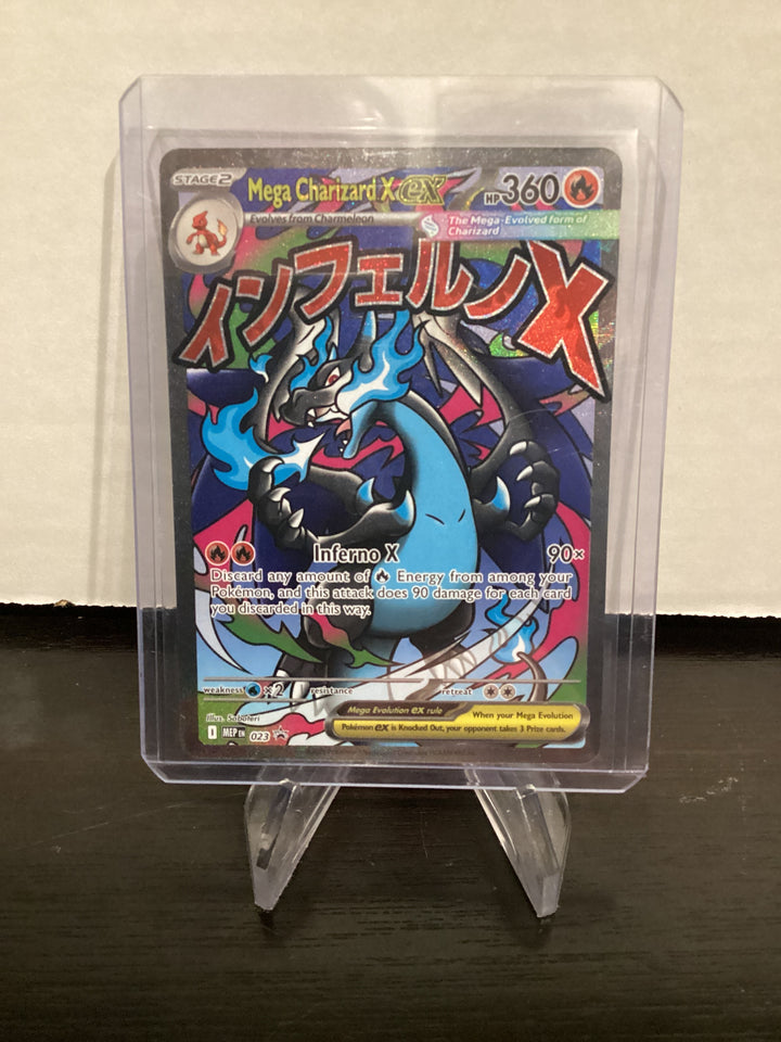 Pokemon TCG 2025 Mega Charizard X EX UPC Black Star Promo Phantasmal Flames Full Art, 023