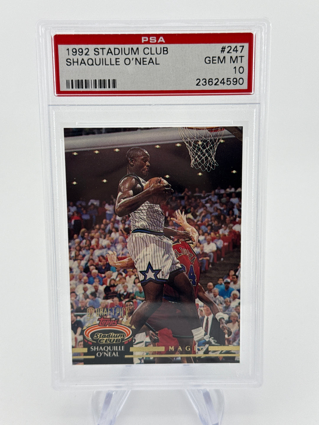 Shaquille O'Neal 1992 Stadium Club Rookie, PSA 10 Gem Mint