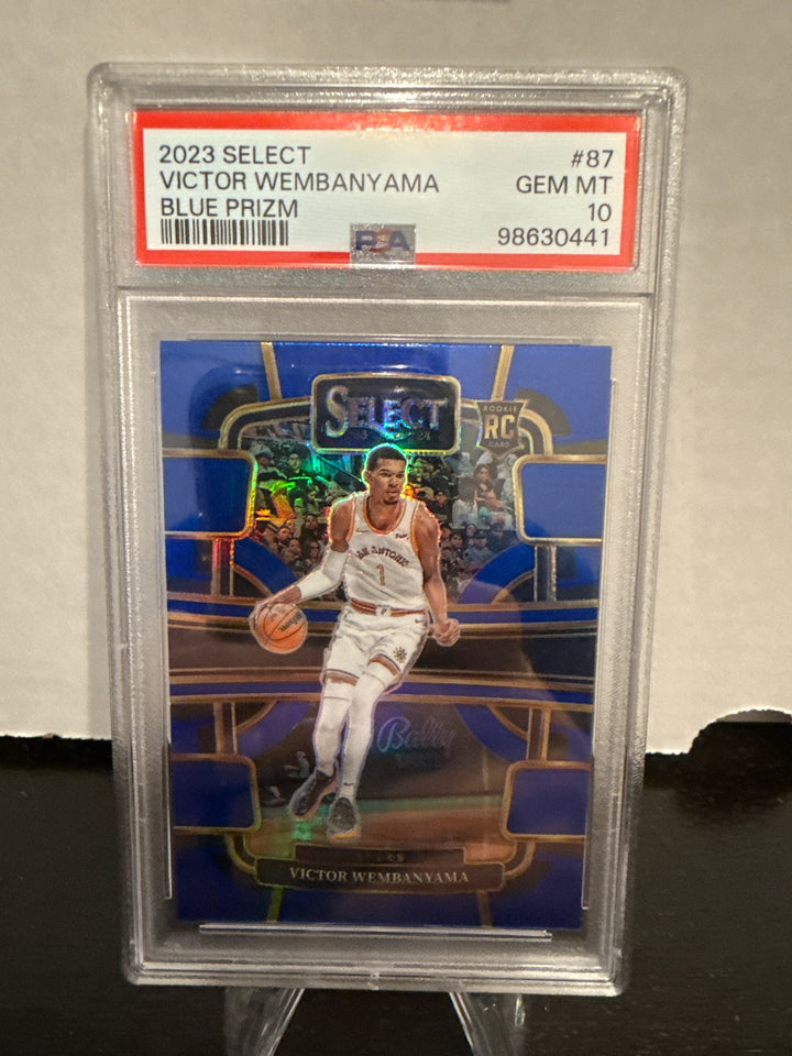 Victor Wembanyama 2023 Panini Select Blue Rookie, PSA 10 Gem Mint