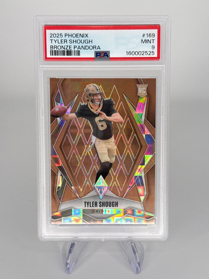 Tyler Shough 2025 Panini Phoenix Bronze Pandora Rookie, 002/125, PSA 9 Mint