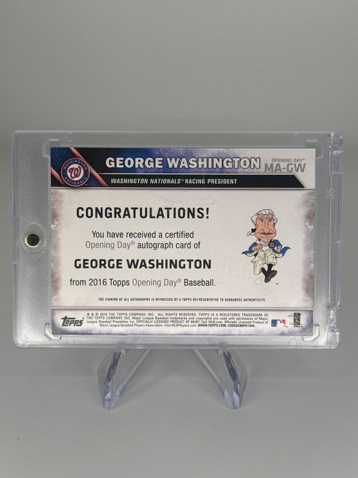 Mascot George Washington 2016 Topps Opening Day Auto