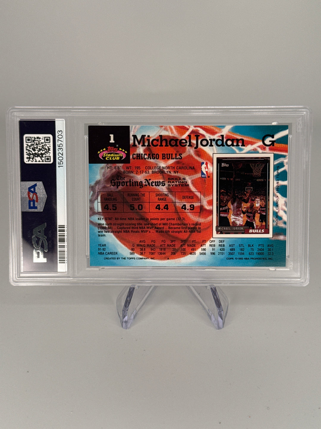 Michael Jordan 1992 Stadium Club, PSA 9 Mint
