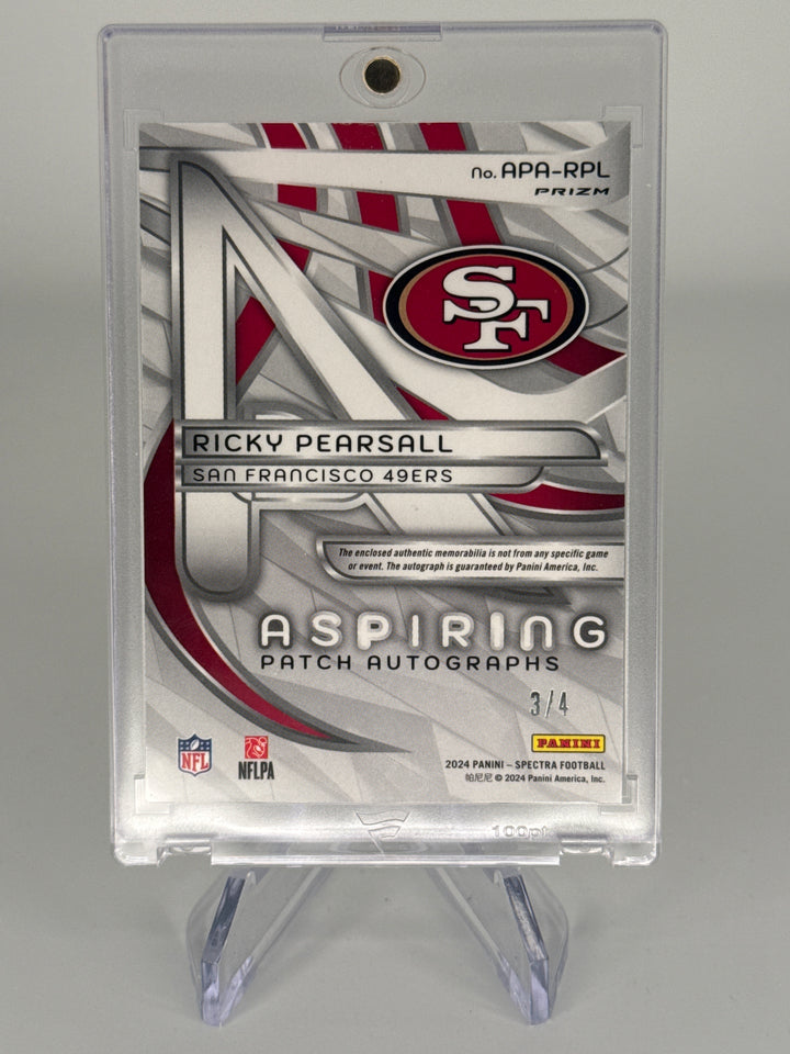 Ricky Pearsall 2024 Panini Spectra Aspiring Marble Neon Rookie Patch Auto, 3/4