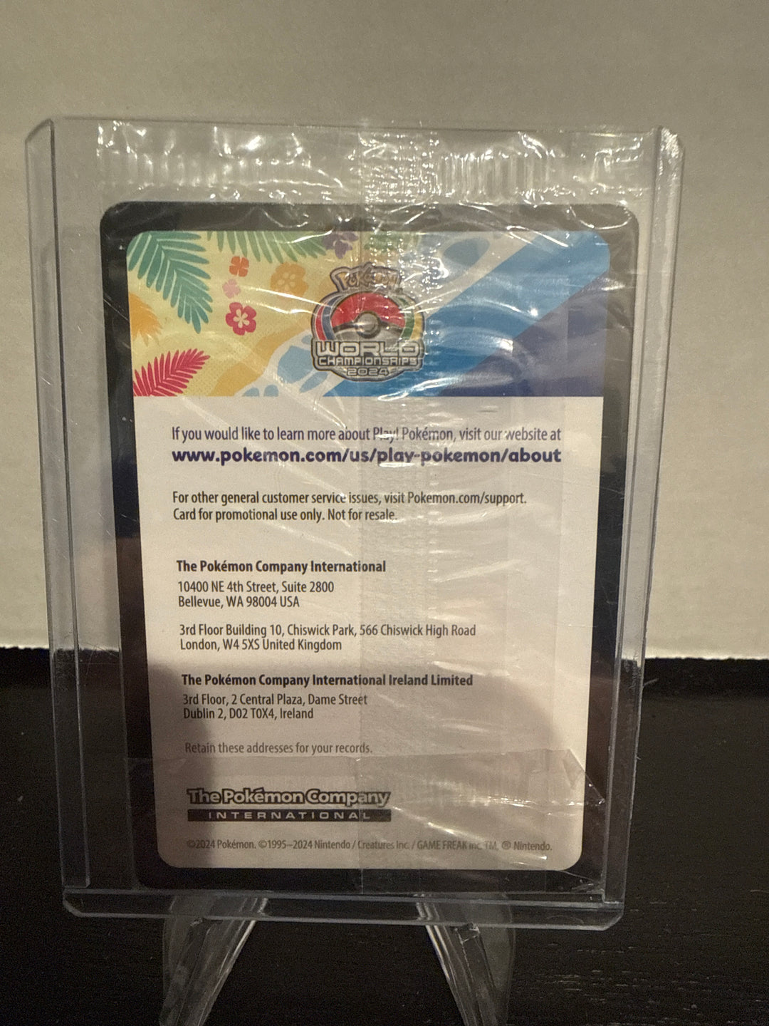Pokemon TCG 2024 Pikachu 2024 World Championships Black Star Promo Sealed, 190