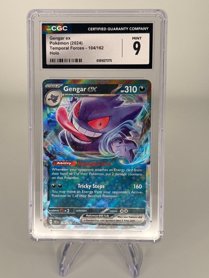 Pokemon TCG 2024 Gengar EX Temporal Forces Holo, 104/162, CGC 9 Mint