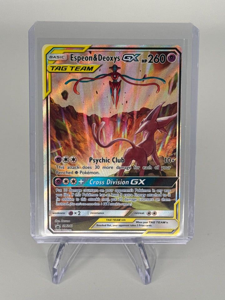 Pokemon TCG 2020 Espeon & Deoxys GX Tag Team Black Star Promo Holofoil, SM240